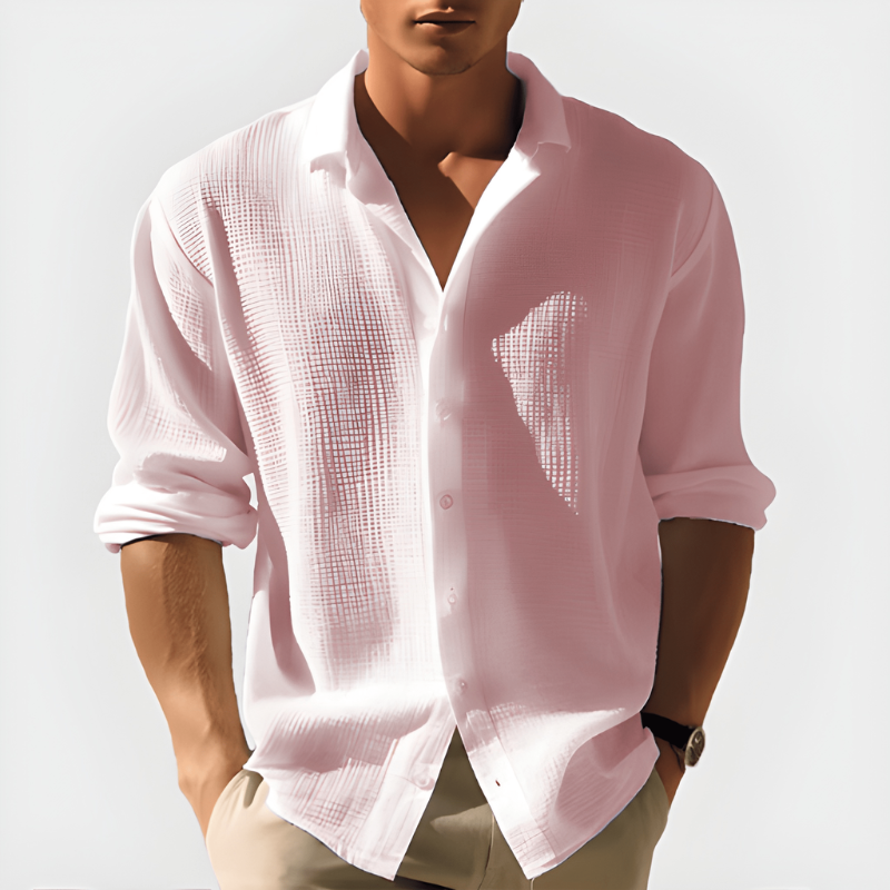 Andrew | Breathable Textured Linen Shirt - Valereo