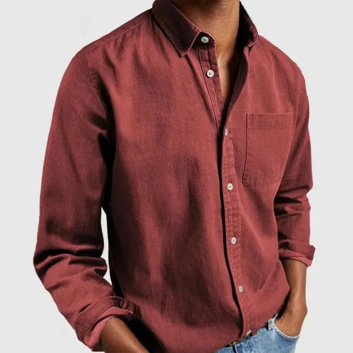 Andrew | Classic Denim Button-Up Shirt - Valereo