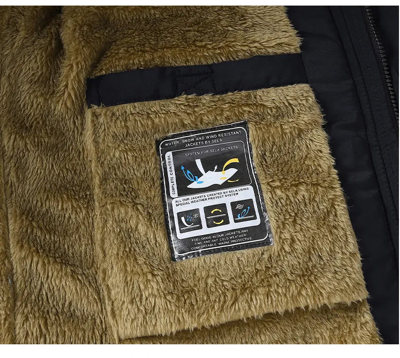 Andrew | Cozy Fur-Hood Fleece-Lined Parka Jacket - Valereo