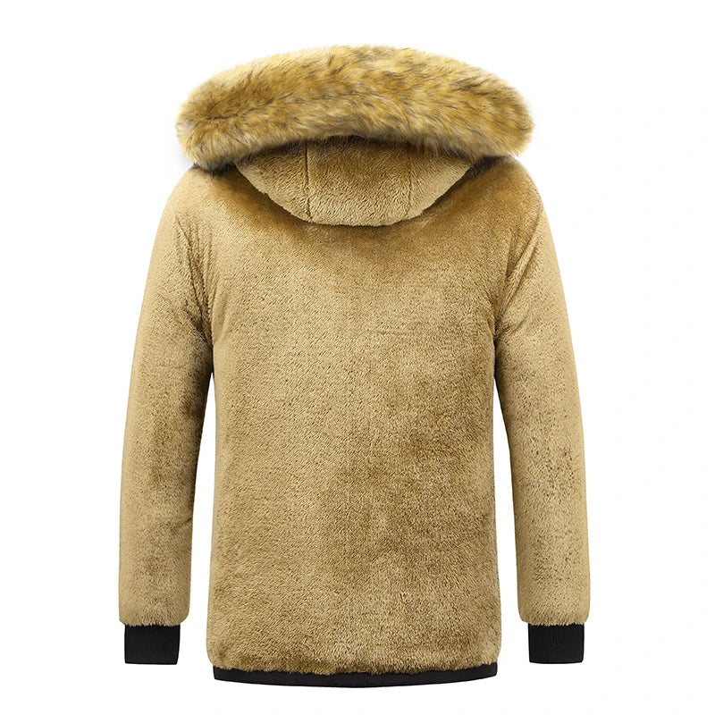 Andrew | Cozy Fur-Hood Fleece-Lined Parka Jacket - Valereo