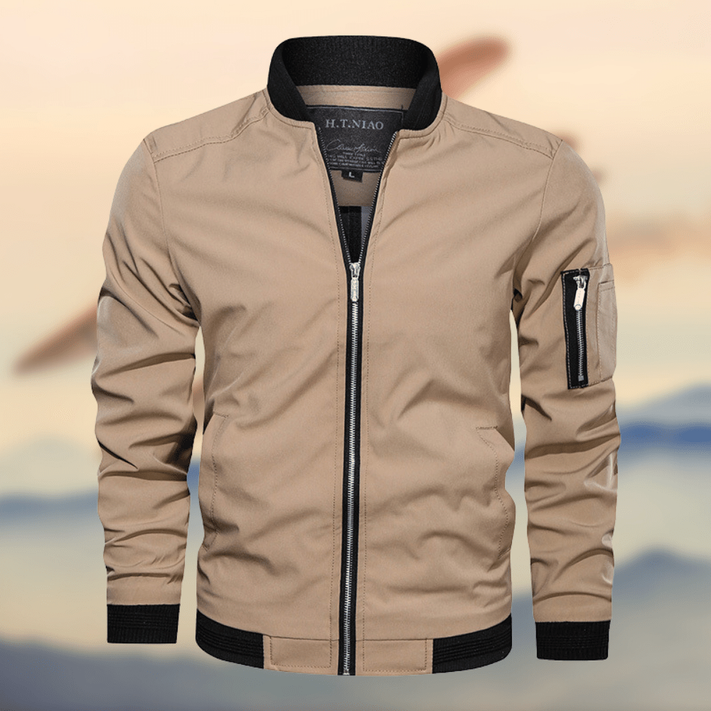 Andrew | Stylish Zip-Pocket Bomber Jacket - Valereo