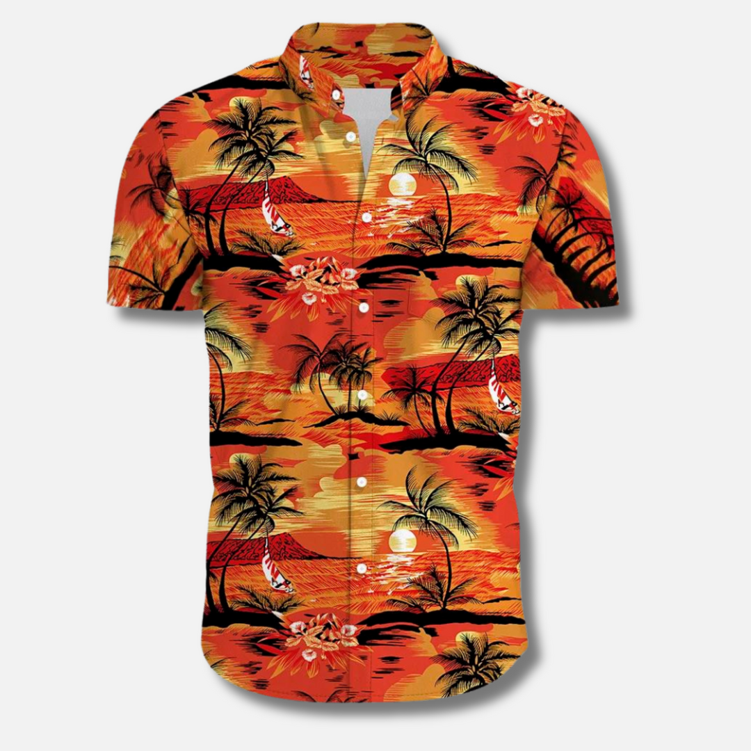 Austin | Casual Tropical Print Shirt - Valereo