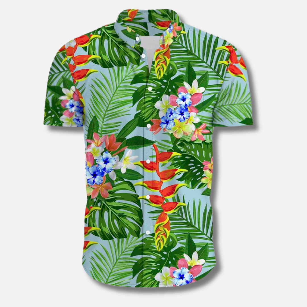 Austin | Casual Tropical Print Shirt - Valereo
