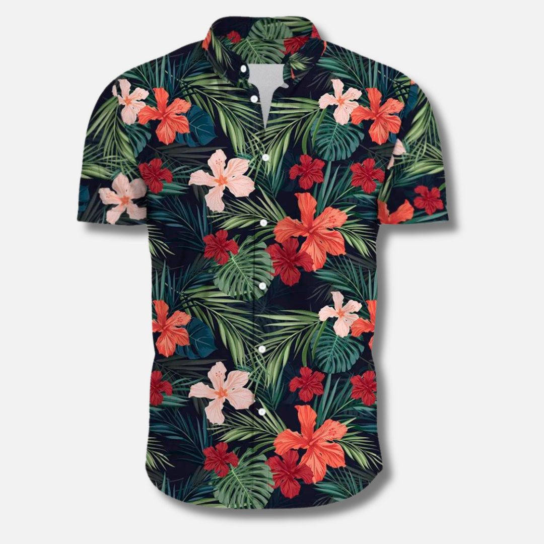 Austin | Casual Tropical Print Shirt - Valereo