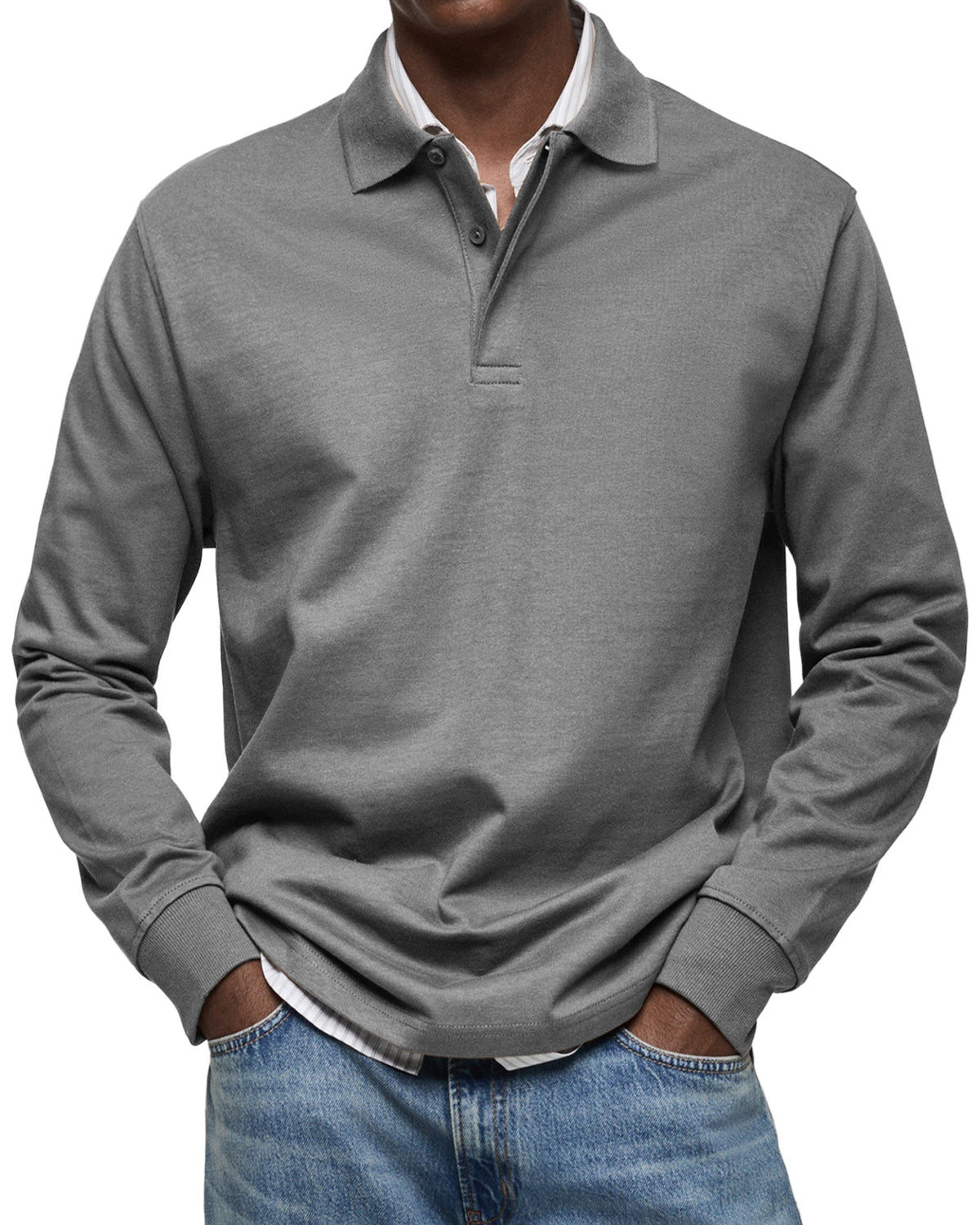 Austin | Relaxed Long Sleeve Polo Shirt - Valereo