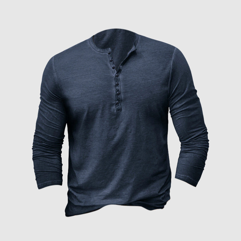 Caleb | Casual Cotton Henley T-Shirt - Valereo