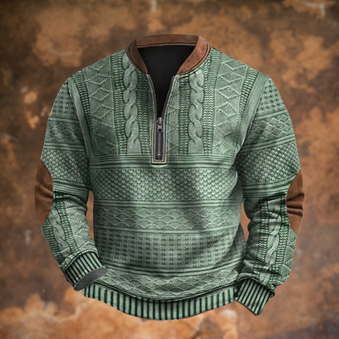 Caleb | Cozy Cable Knit Quarter-Zip Sweater - Valereo