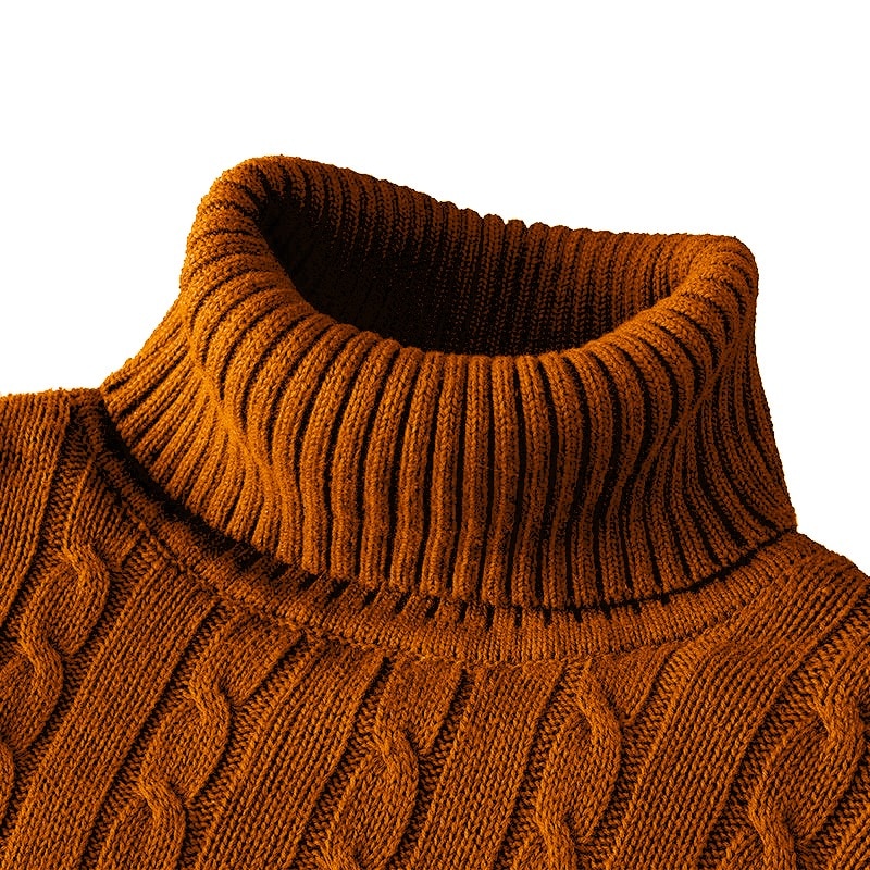 Caleb | Refined Cable Knit Turtleneck Sweater - Valereo