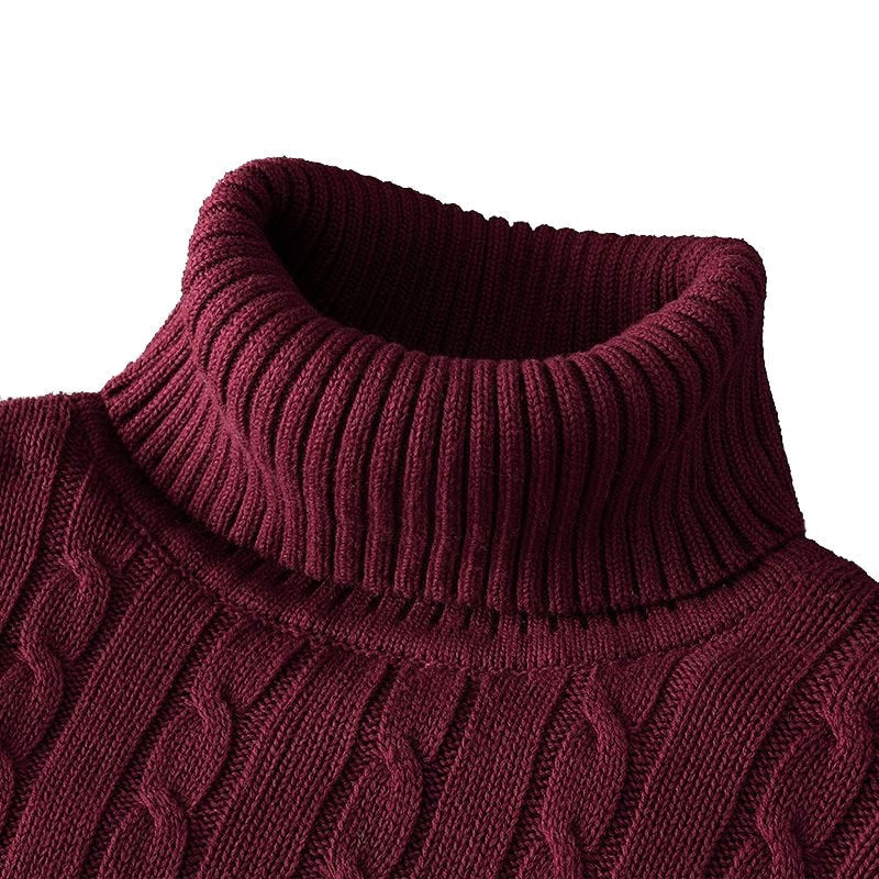 Caleb | Refined Cable Knit Turtleneck Sweater - Valereo