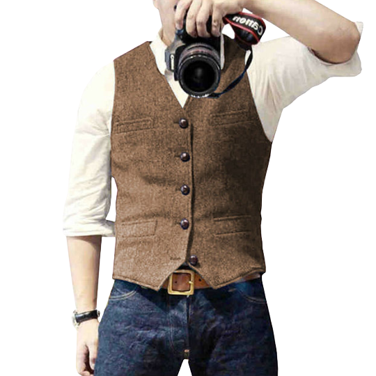 Cole | Refined Tweed Slim-Fit Vest - Valereo
