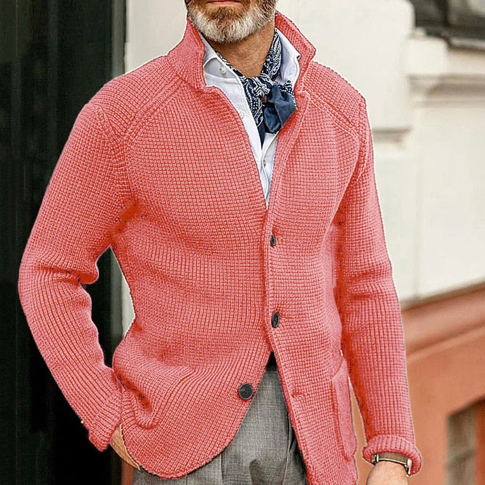Cole | Refined Waffle Knit Cardigan - Valereo