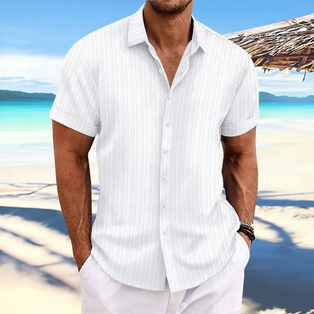 Daniel | Breathable Textured Button-Up Shirt - Valereo