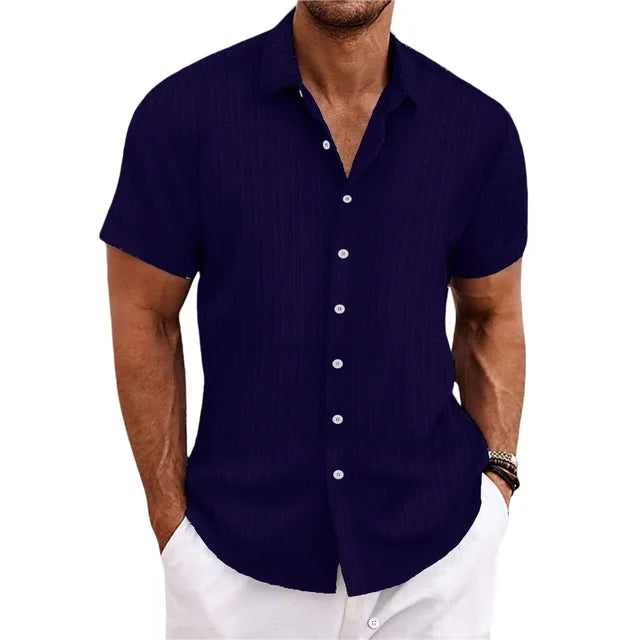 Daniel | Breathable Textured Button-Up Shirt - Valereo