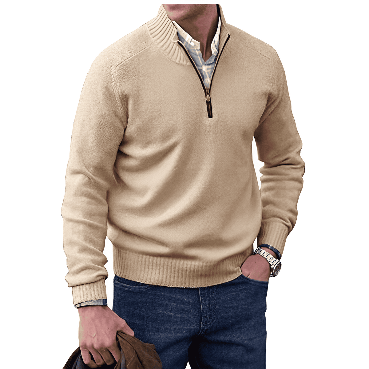 Daniel | Refined Quarter-Zip Cashmere Sweater - Valereo