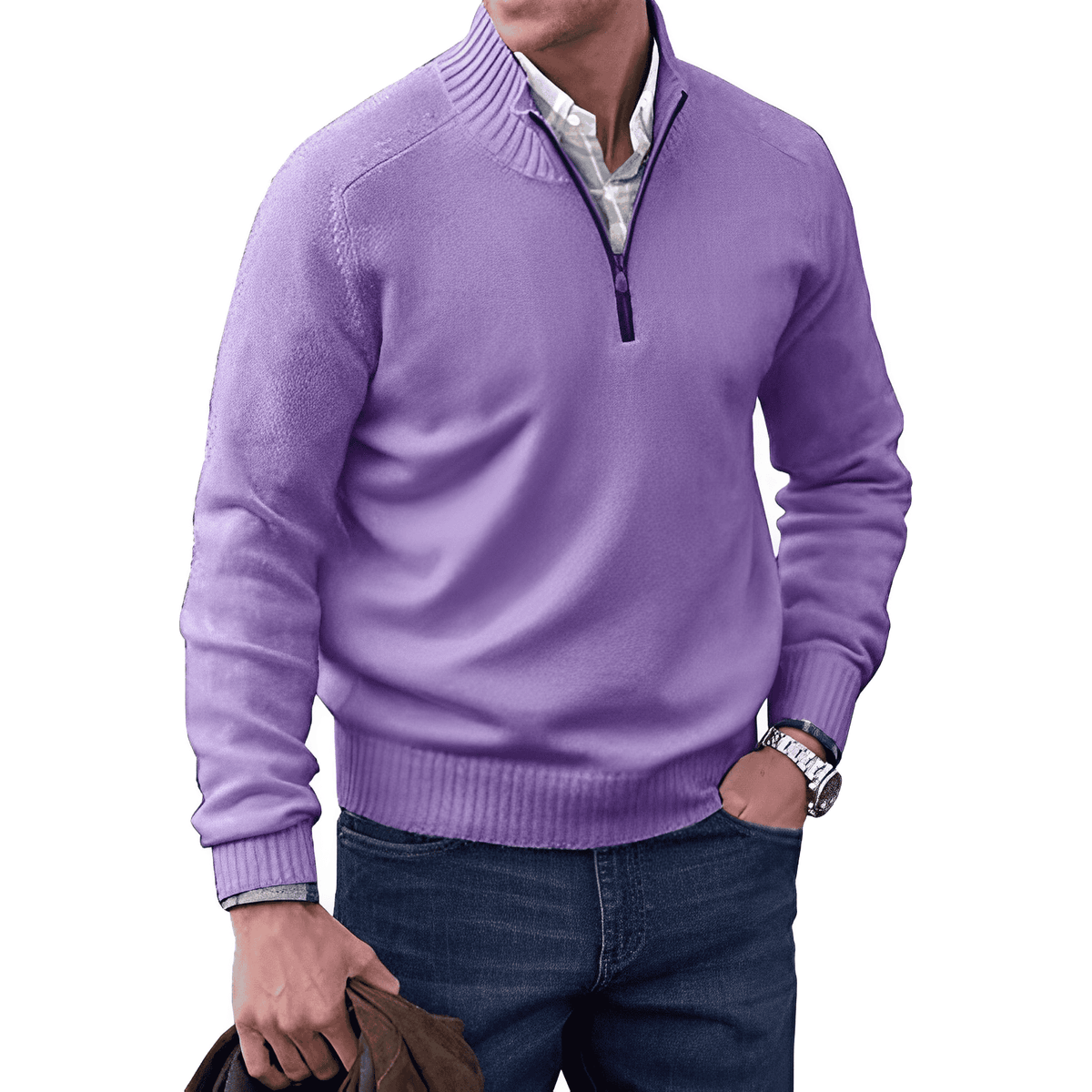 Daniel | Refined Quarter-Zip Cashmere Sweater - Valereo