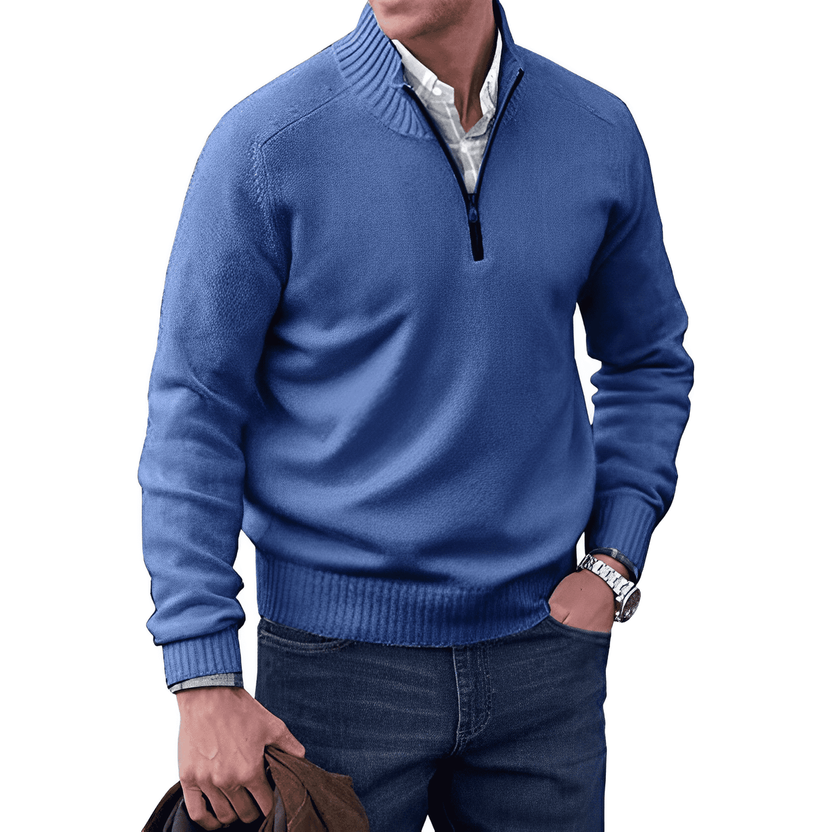 Daniel | Refined Quarter-Zip Cashmere Sweater - Valereo