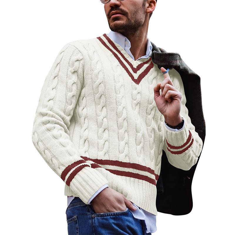 Daniel | Timeless Cable Knit V-Neck Sweater - Valereo