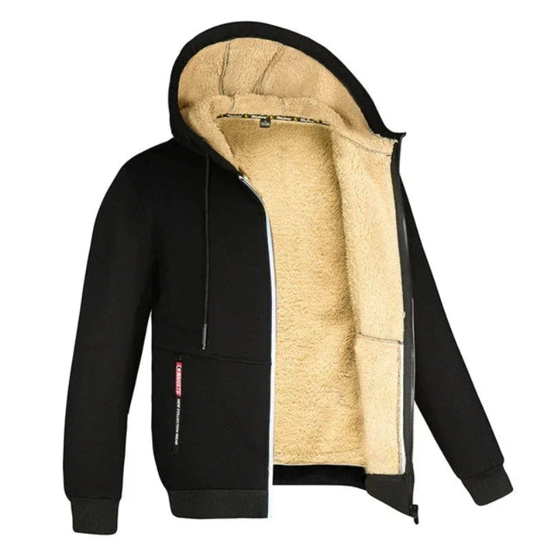 David | Cozy Sherpa-Lined Zip Hoodie - Valereo