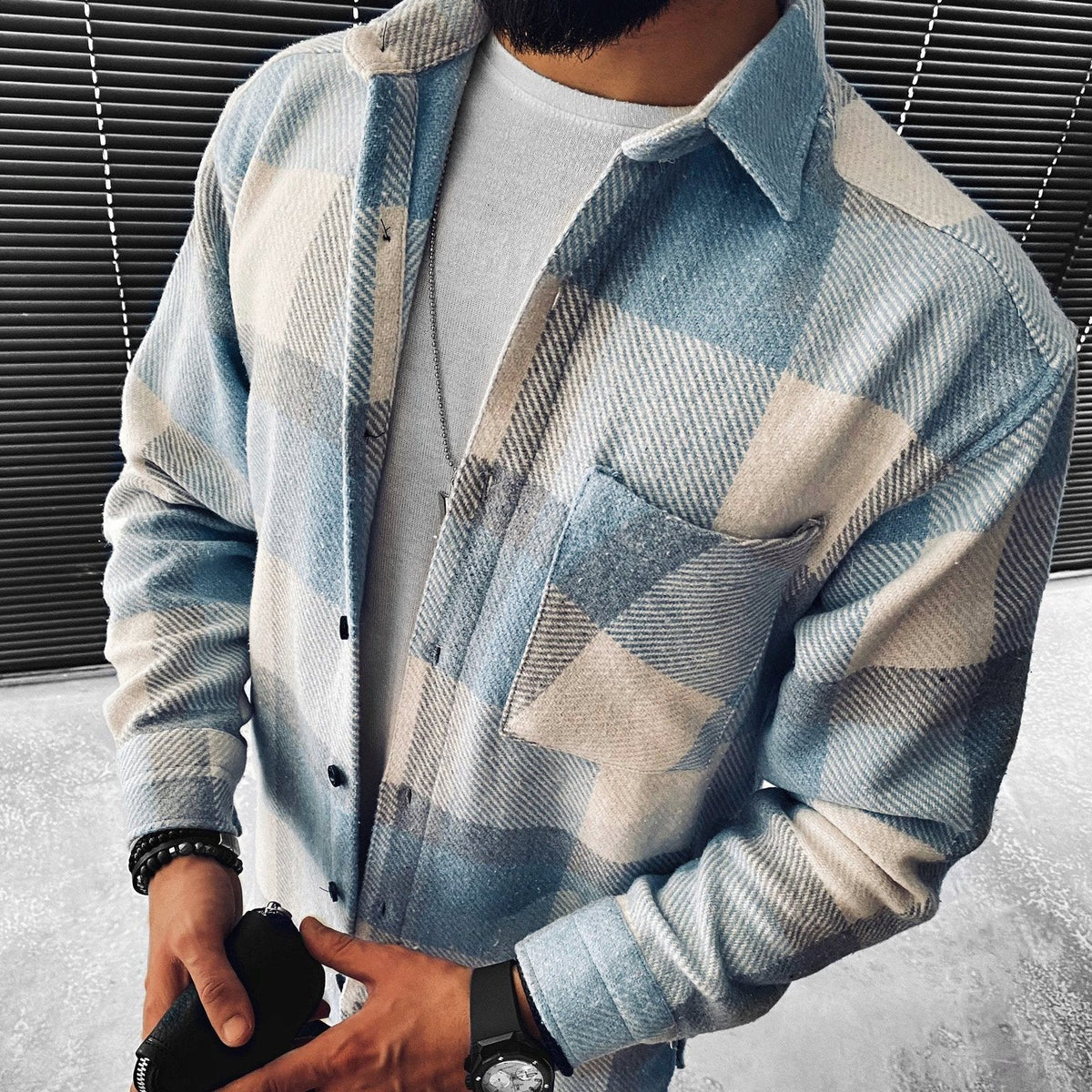 Henry | Casual Plaid Flannel Overshirt Shirt - Valereo