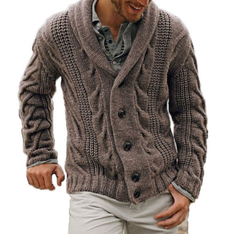 Henry | Cozy Cable Knit Shawl-Collar Cardigan - Valereo