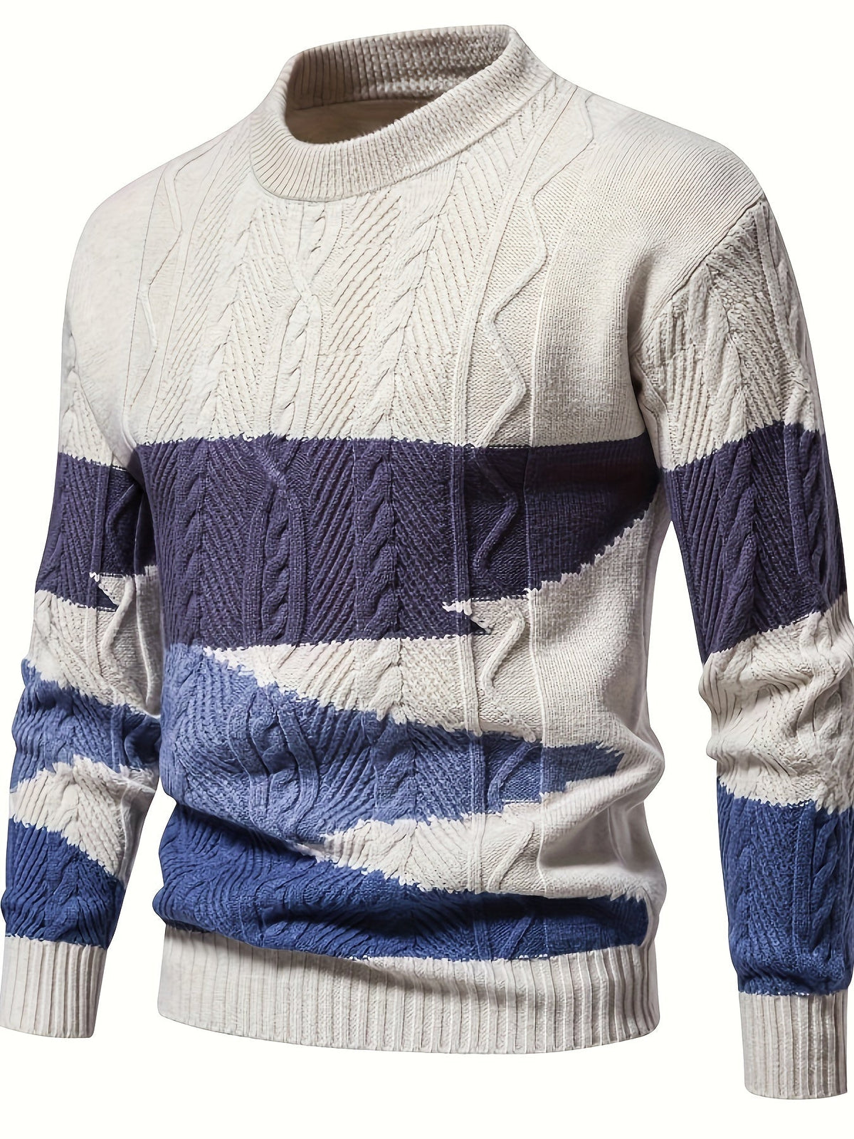 Henry | Cozy Colorblock Cable Knit Sweater - Valereo