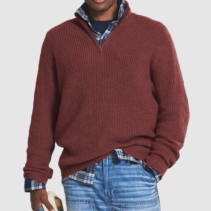Jack | Refined Quarter-Zip Ribbed Sweater - Valereo