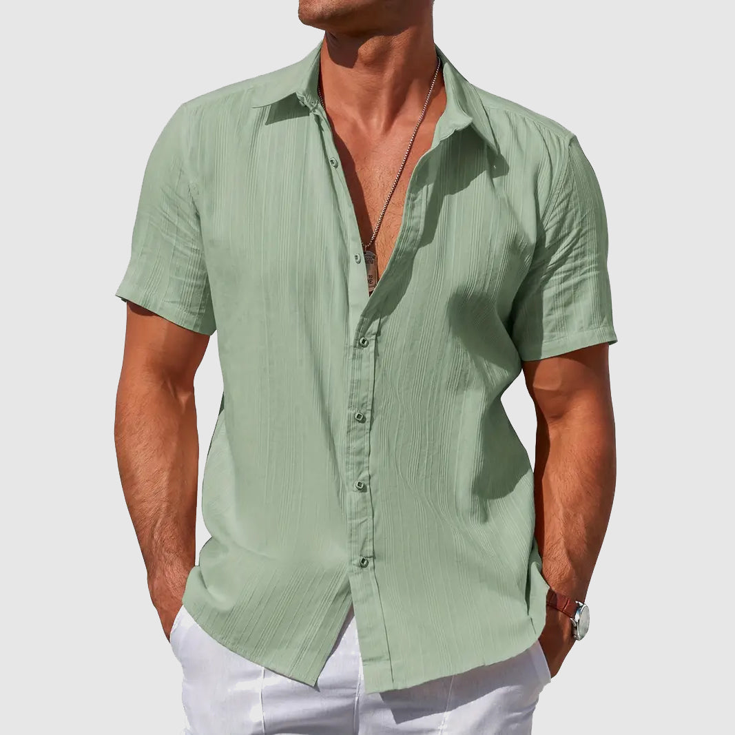 James | Breathable Linen Short-Sleeve Shirt - Valereo
