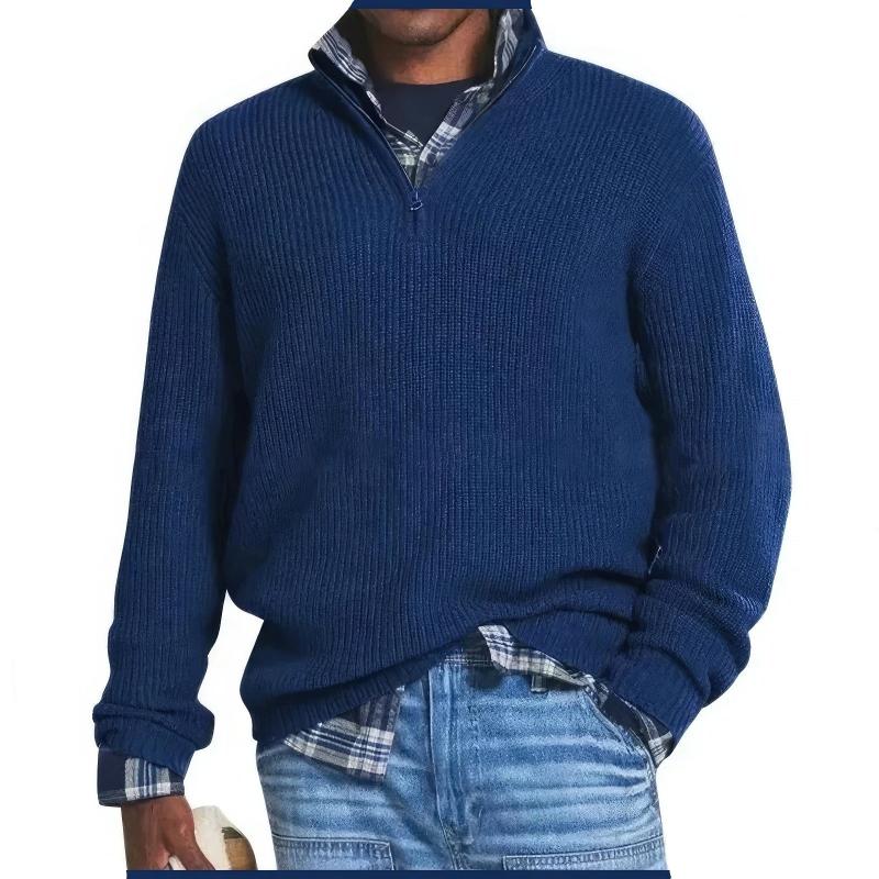 James | Casual Quarter-Zip Ribbed Sweater - Valereo