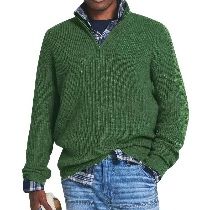 James | Casual Quarter-Zip Ribbed Sweater - Valereo