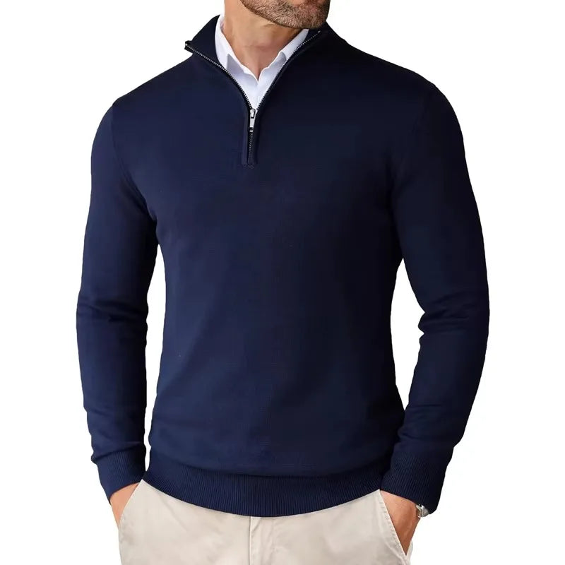 James | Classic Quarter-Zip Knit Sweater - Valereo