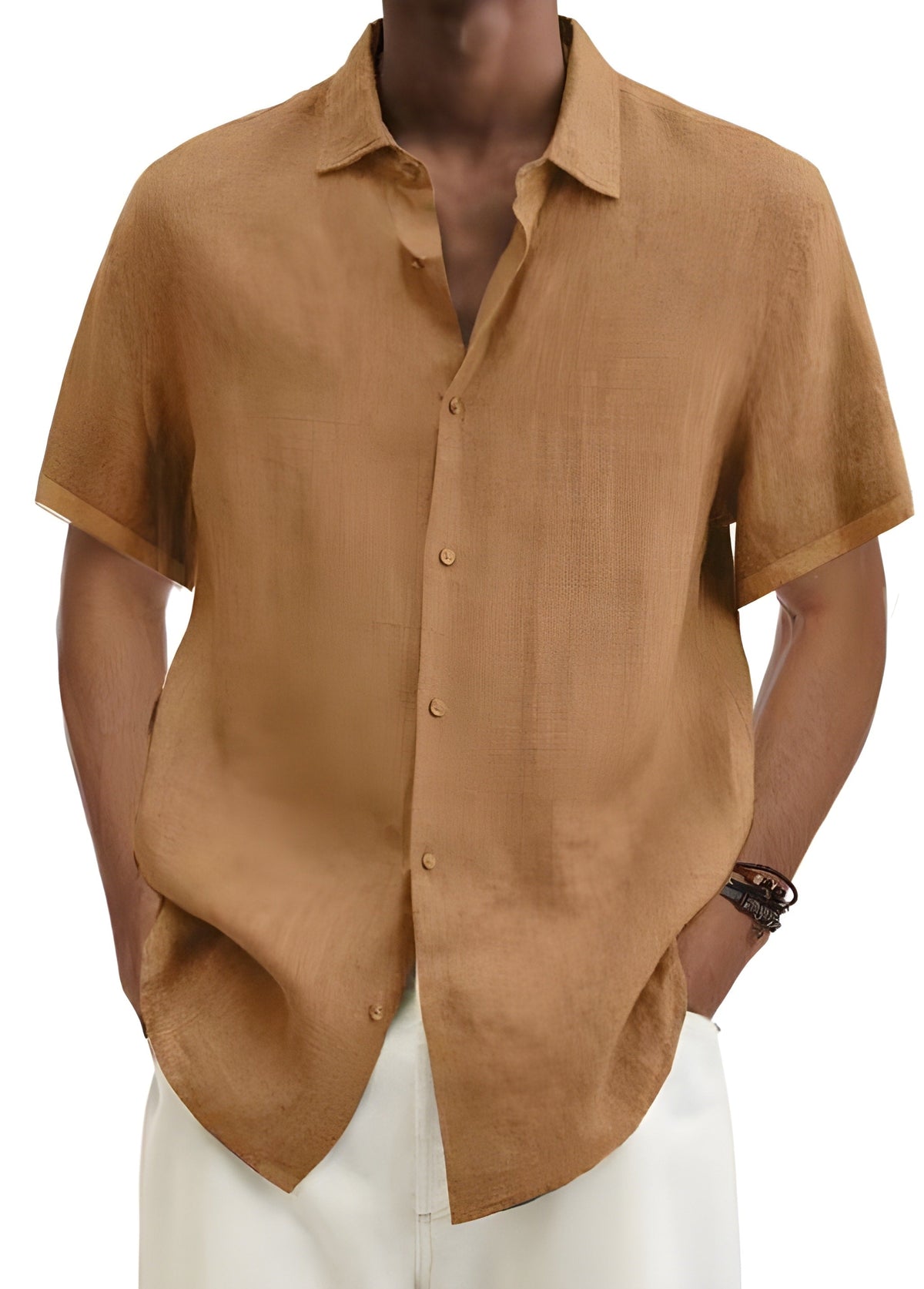 James | Relaxed Linen Short-Sleeve Shirt - Valereo