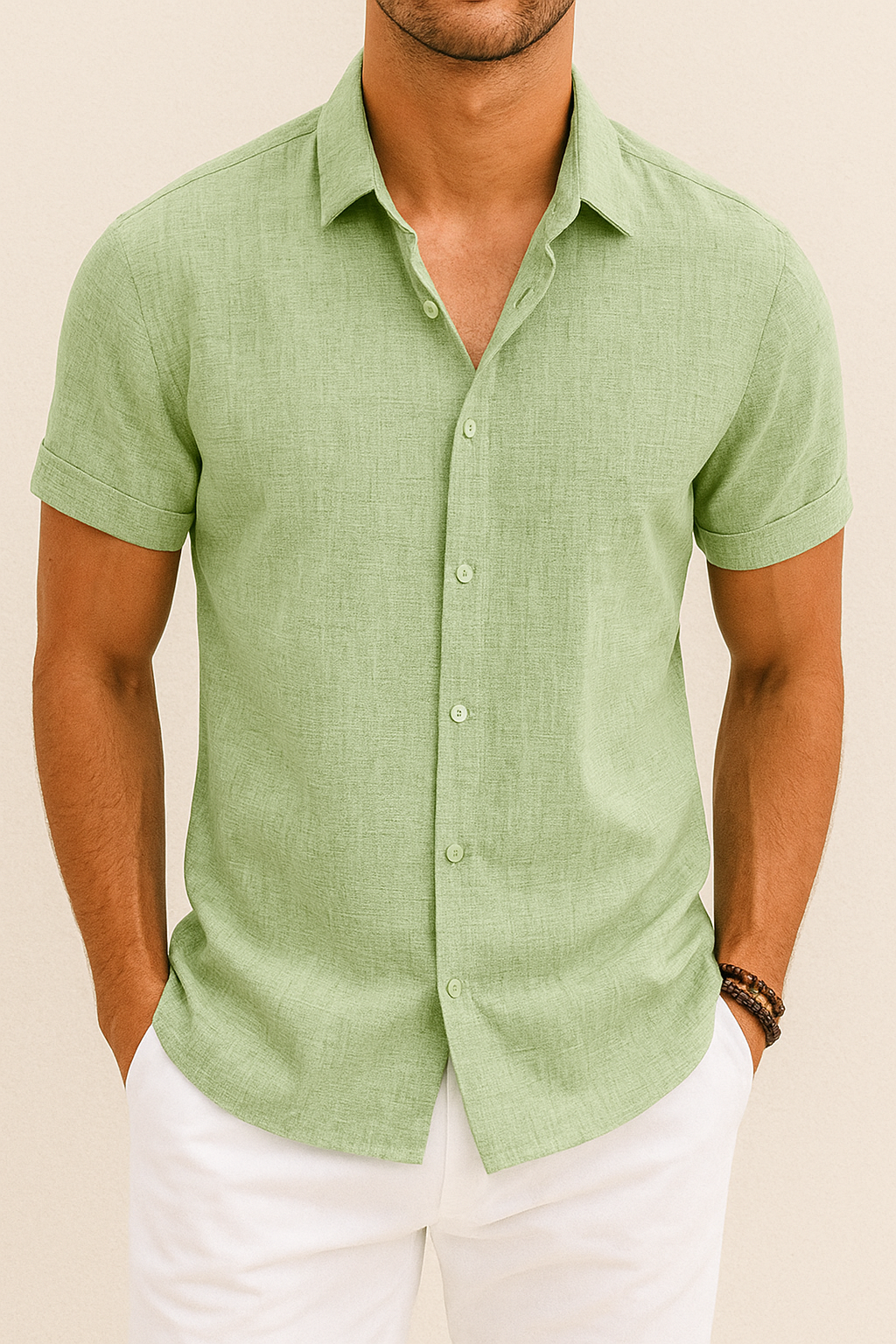James | Relaxed Linen Short-Sleeve Shirt - Valereo