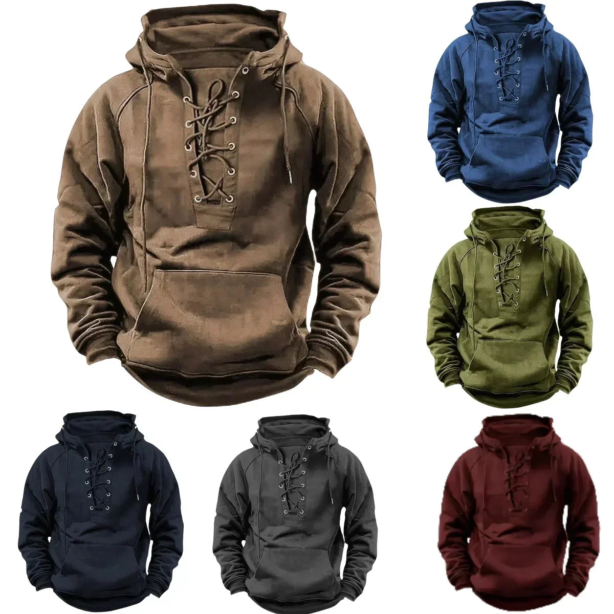 Jason | Modern Lace-Up Vintage Hoodie - Valereo