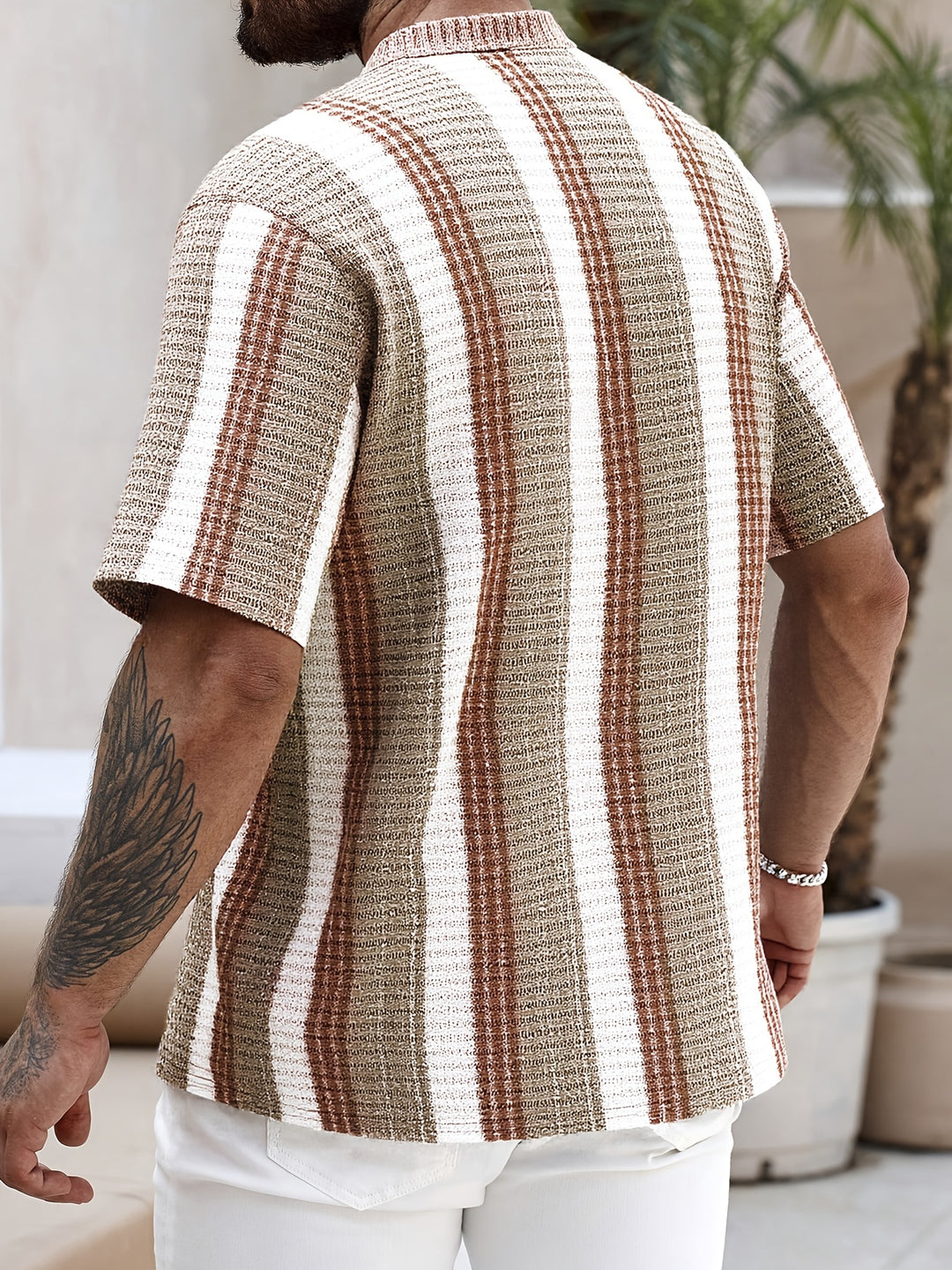 Jason | Stylish Textured Stripe Shirt - Valereo