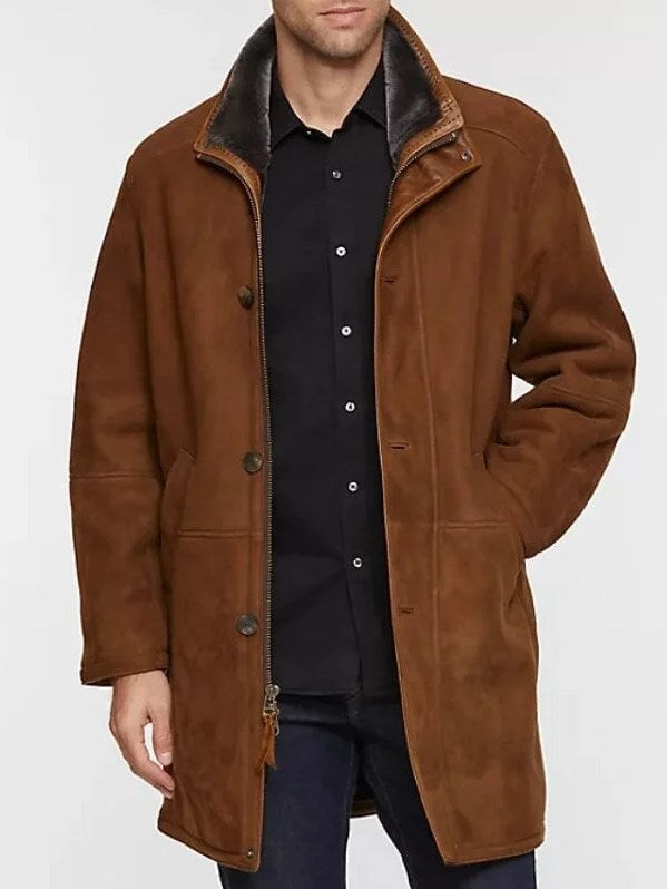 Jermaine | Premium Suede Sherpa-Collar Jacket - Valereo