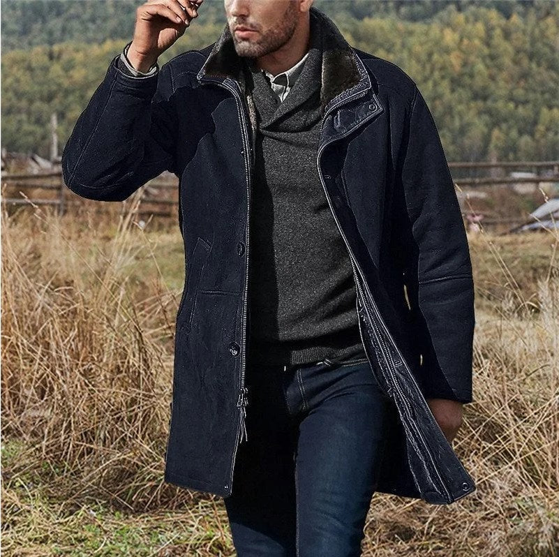 Jermaine | Premium Suede Sherpa-Collar Jacket - Valereo