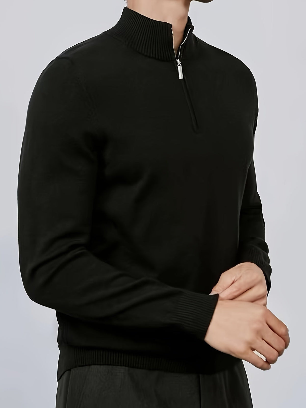 Julian | Modern Quarter-Zip Ribbed Sweater - Valereo