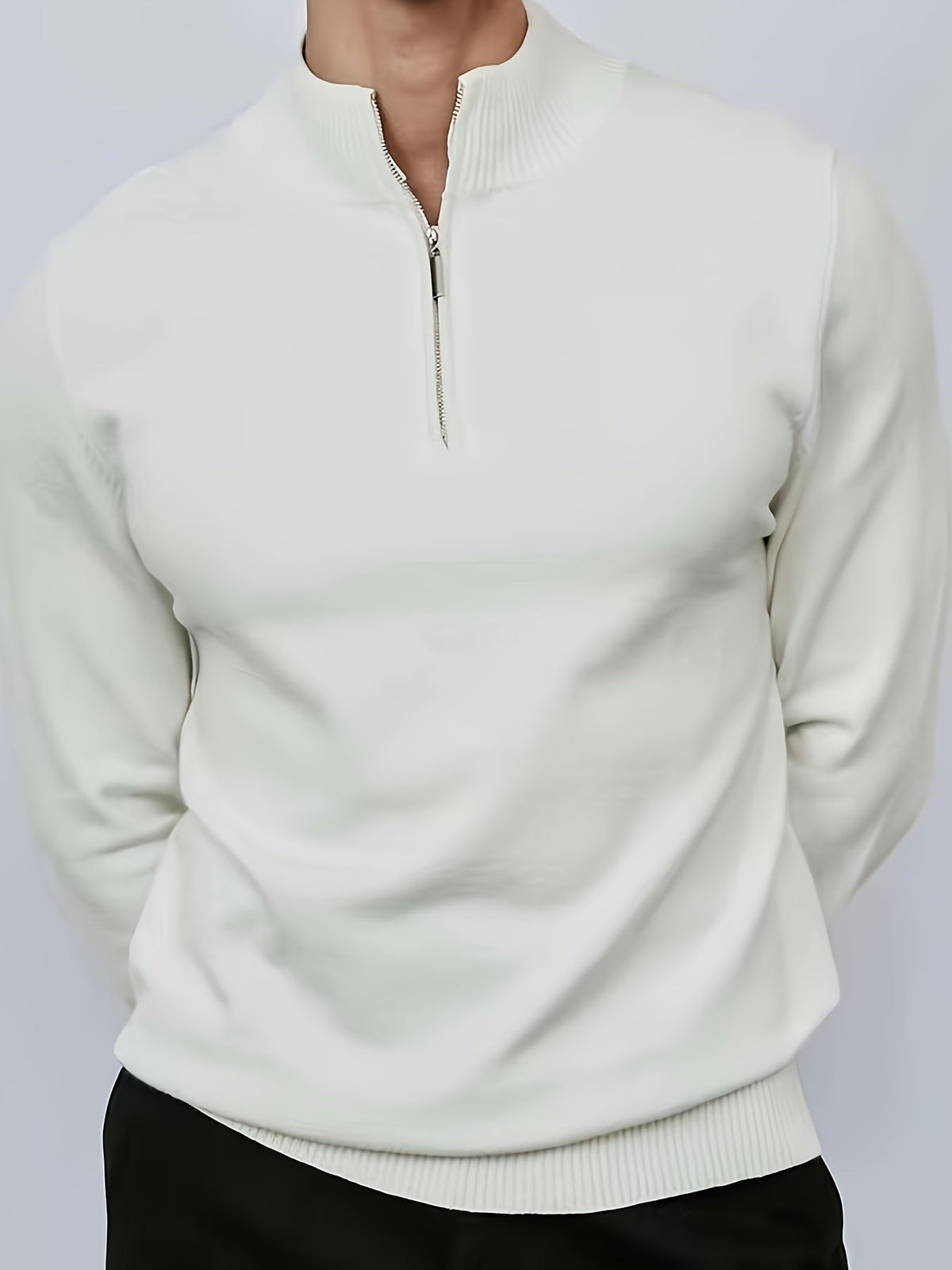 Julian | Modern Quarter-Zip Ribbed Sweater - Valereo