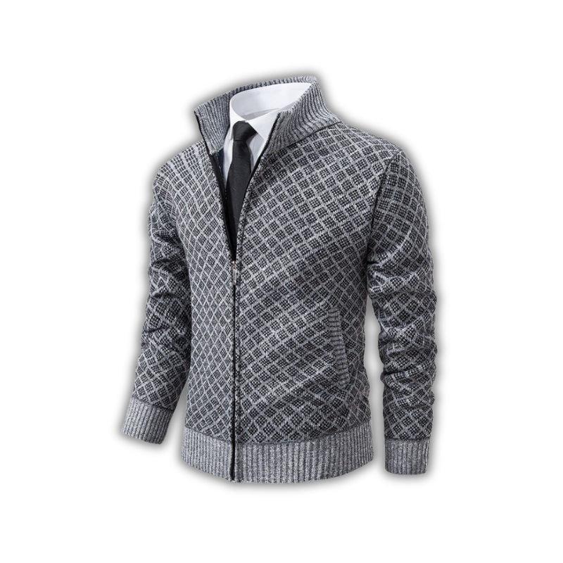 Julian | Refined Diamond Knit Cardigan - Valereo