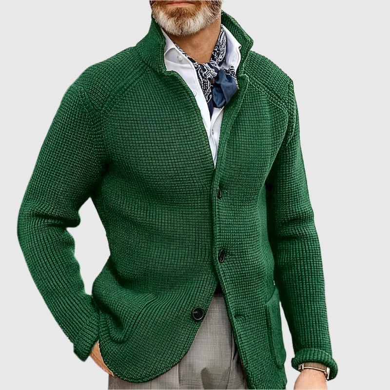 Julian | Refined Stand Collar Knit Cardigan - Valereo