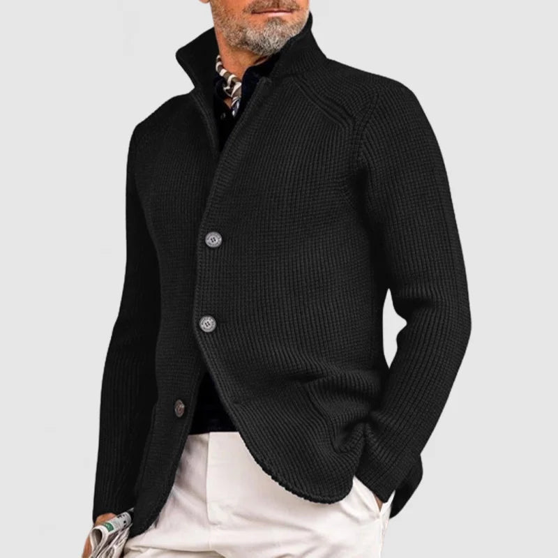 Julian | Refined Stand Collar Knit Cardigan - Valereo