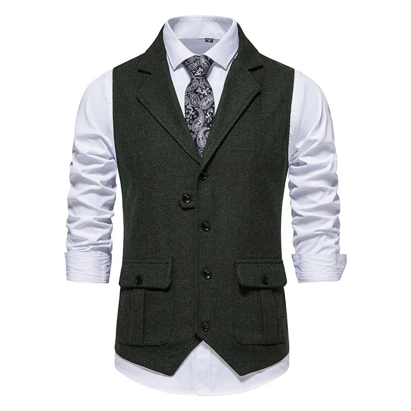 Marcus | Classic Herringbone Tailored Vest