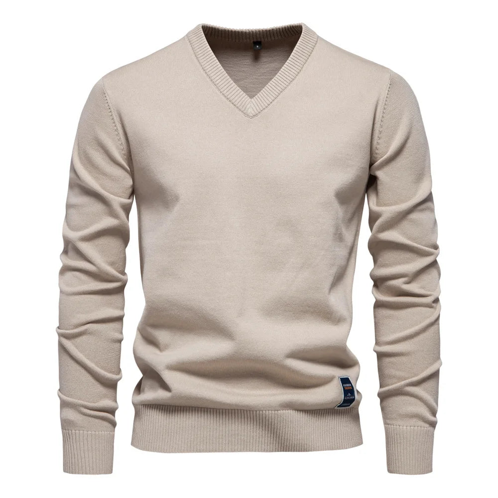 Marcus | Classic Knit V-Neck Sweater - Valereo