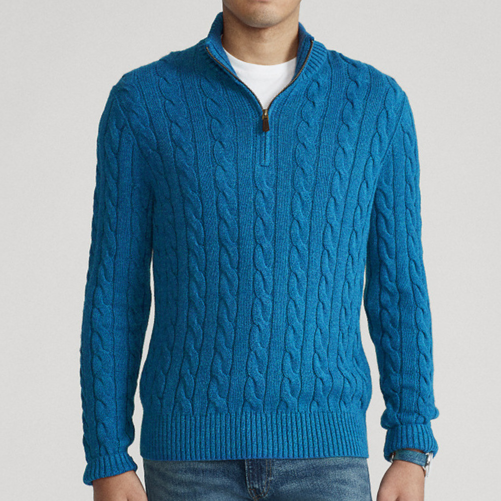 Mason | Classic Cable Knit Quarter-Zip Sweater - Valereo