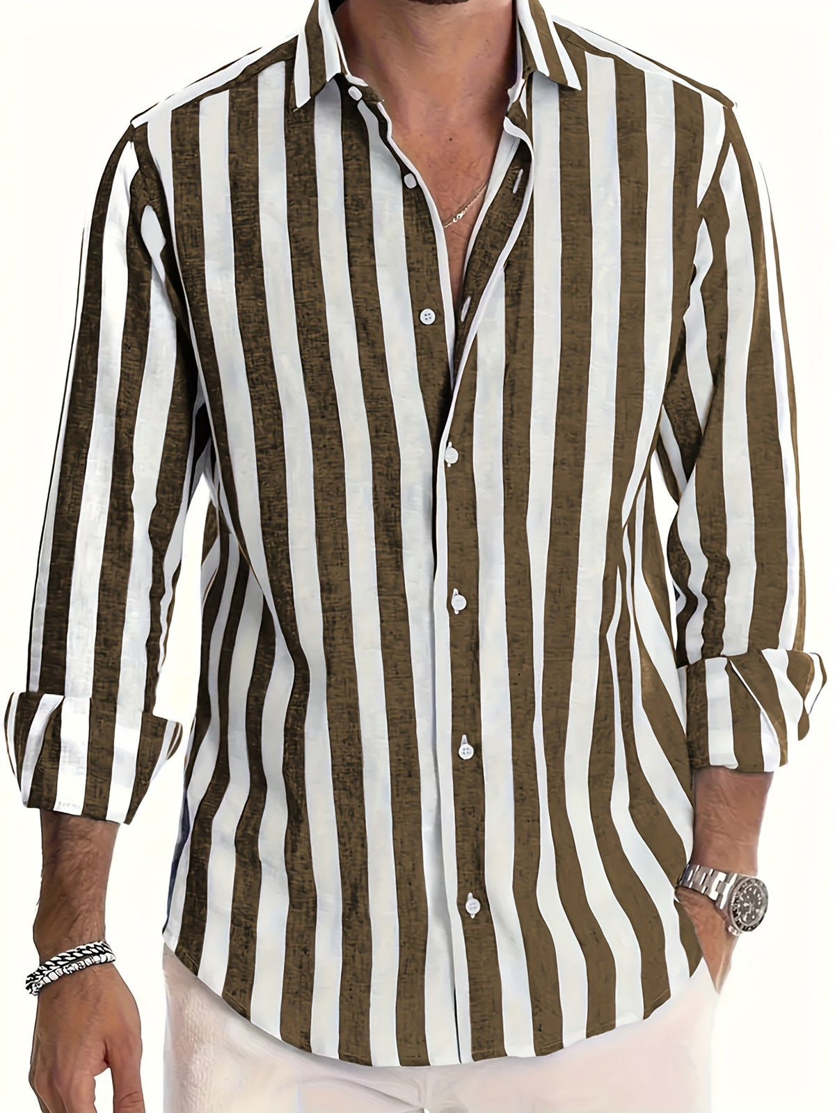 Mason | Classic Striped Button-Up Shirt - Valereo