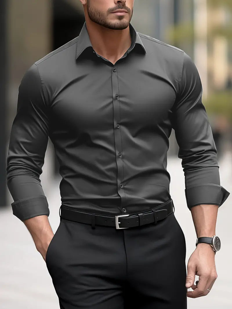Mason | Refined Slim-Fit Button-Up Shirt - Valereo