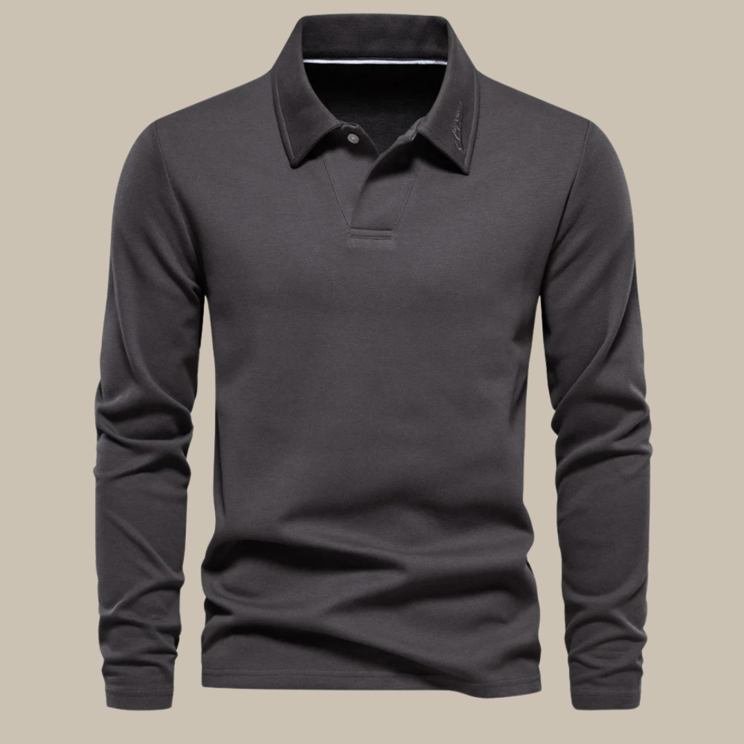 Mason | Relaxed Piqué Long-Sleeve Polo - Valereo