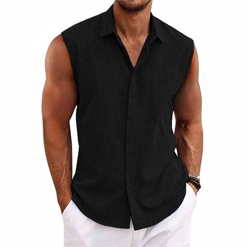 Matthew | Breathable Linen Sleeveless Shirt - Valereo