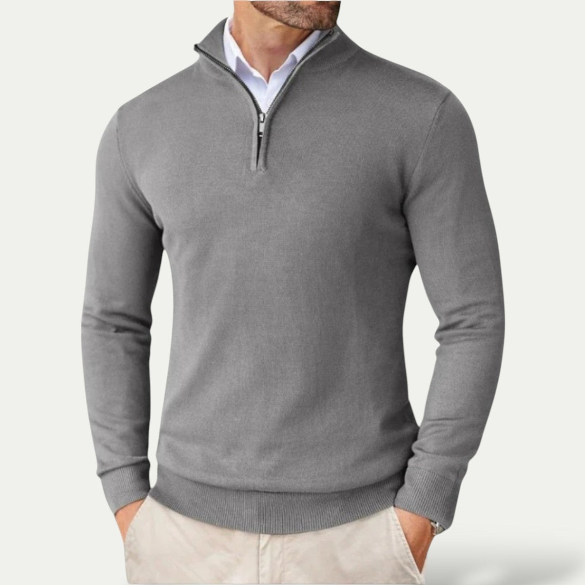 Ryan | Refined Quarter-Zip Knit Sweater - Valereo