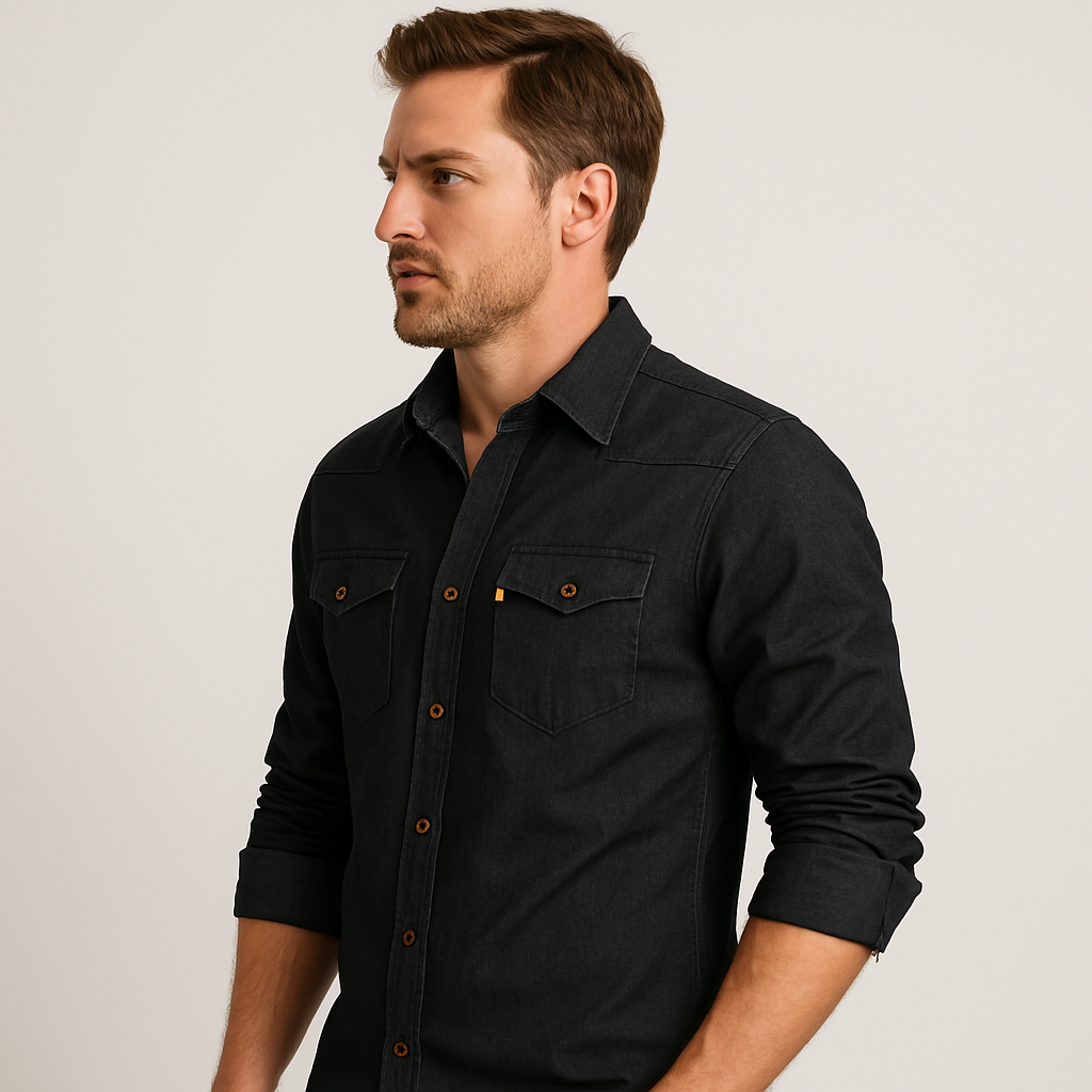 Simon | Casual Denim Slim-Fit Shirt - Valereo